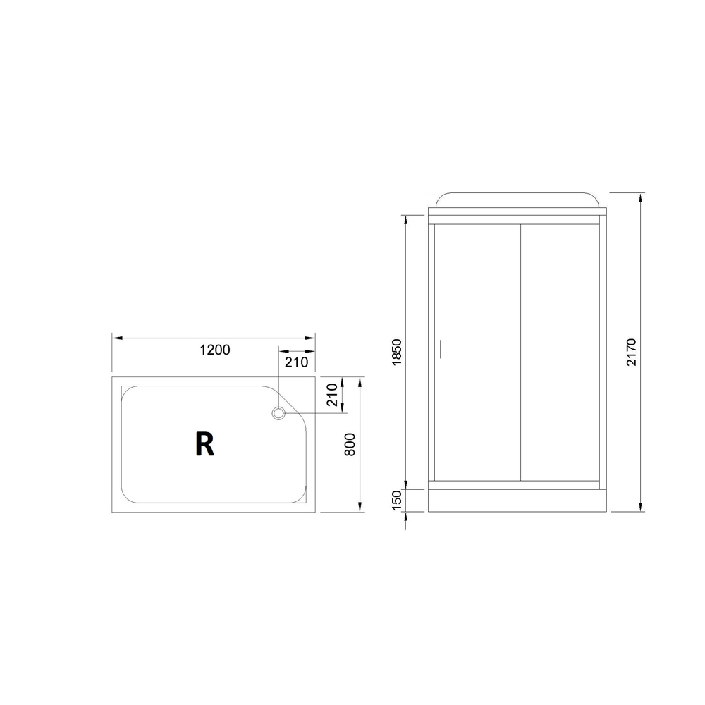 Душевая кабина Royal Bath 120x80 R профиль белый стекло матовое с сиденьем RB8120HP4-MM-R+S - 5