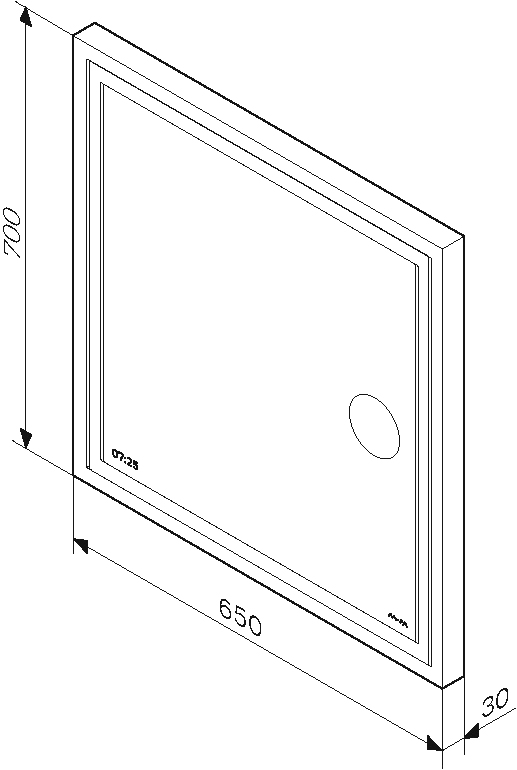 Зеркало AM.PM Gem 65 с LED-подсветкой, часами и косметическим зеркалом M91AMOX0653WG - 6