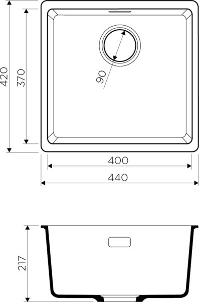 Мойка кухонная Omoikiri Kata 44-U-BE ваниль 4993401 - 1