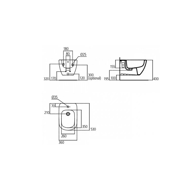 Биде подвесное Ideal Standard Tesi белый  T457001 - 2