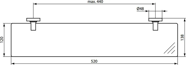 Полка Ideal Standard IOM прозрачное стекло A9125AA - 2