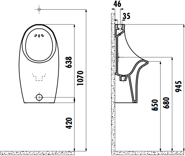 Писсуар Creavit TP611 TP611-00CB00E-0000 - 1