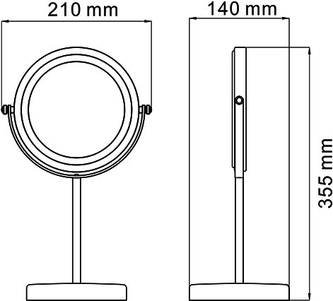 Косметическое зеркало Wasserkraft K-1003 двухстороннее - 2