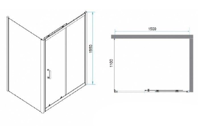 Душевой уголок RGW Passage PA-74B 150x110 профиль черный стекло прозрачное 410874151-14 - 2