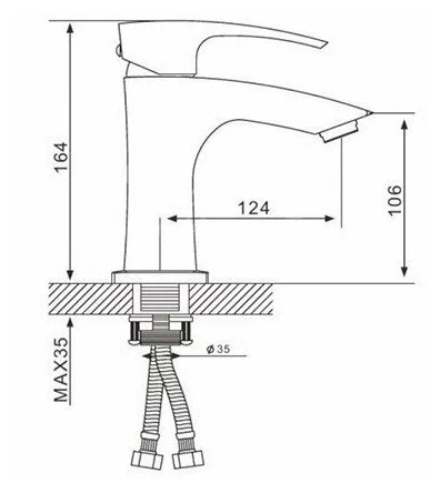 Смеситель для раковины Gappo бронза G1007-4 - 1