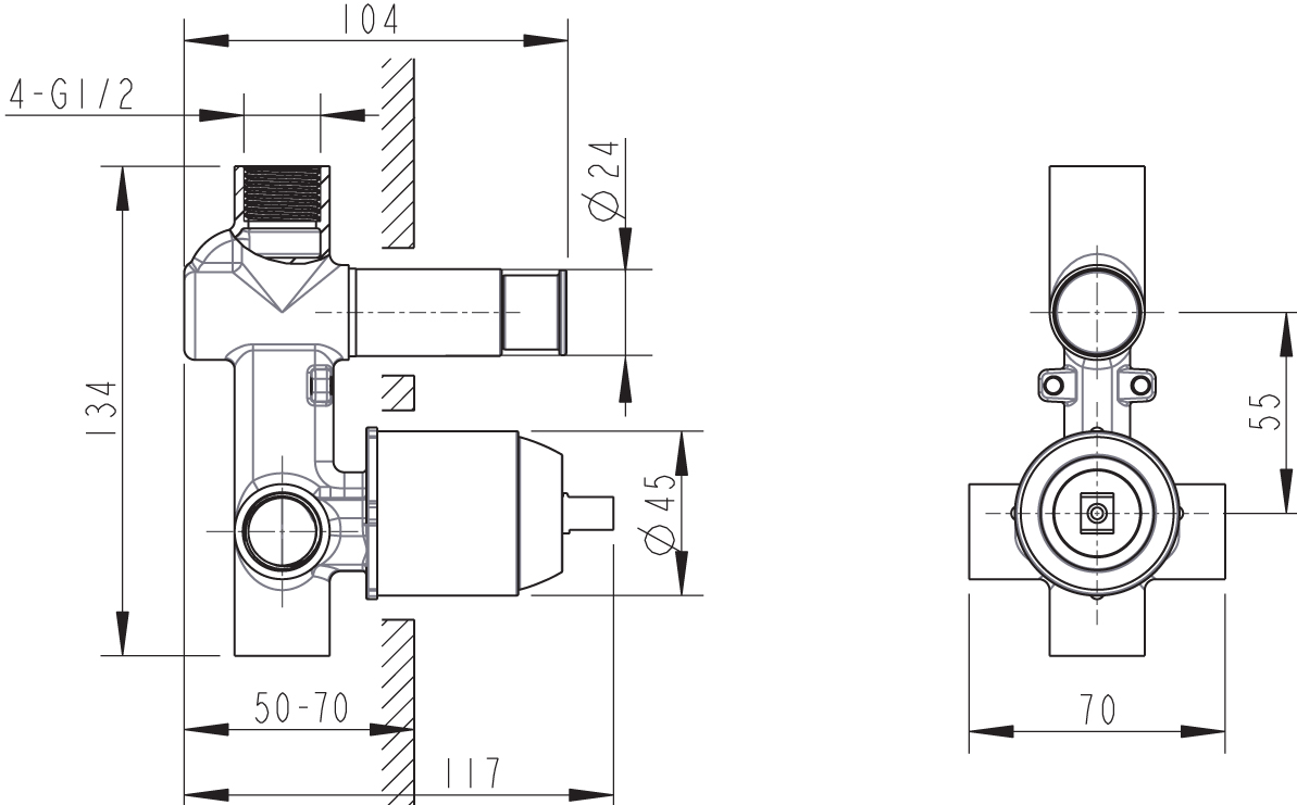 Скрытая часть Bravat D9100CP D9100CP-ENG - 1