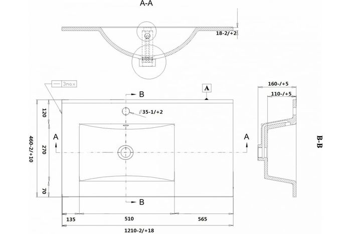 Комплект мебели Sanvit Бруно -2 120 L белый глянец - 6