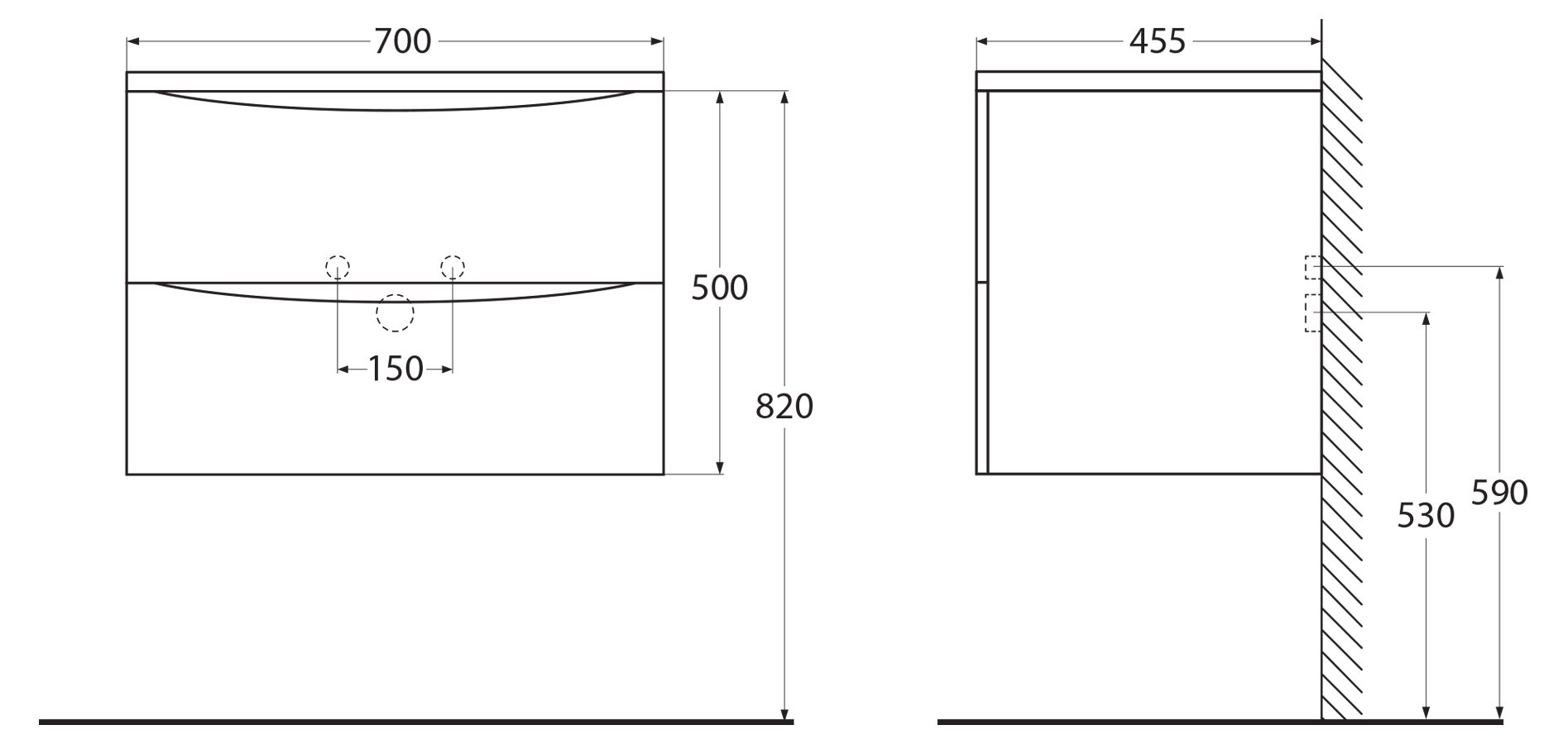 Тумба с раковиной BelBagno Acqua 70 белый - 9