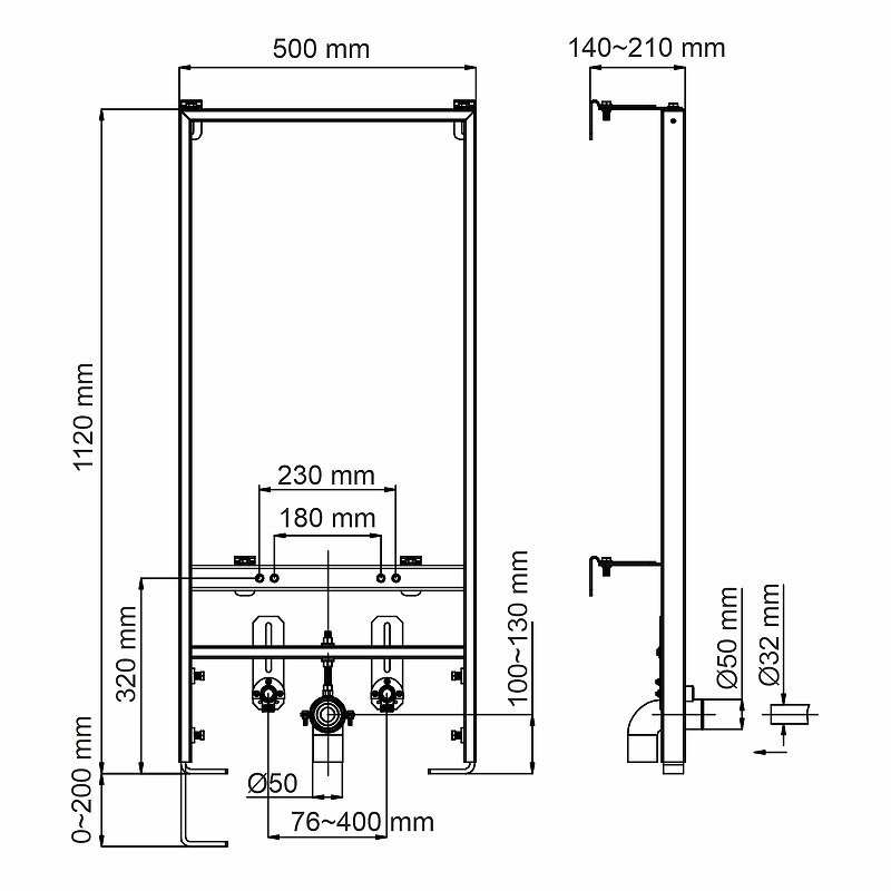 Система инсталляции для биде Wasserkraft Aller  10BDT.020 - 5