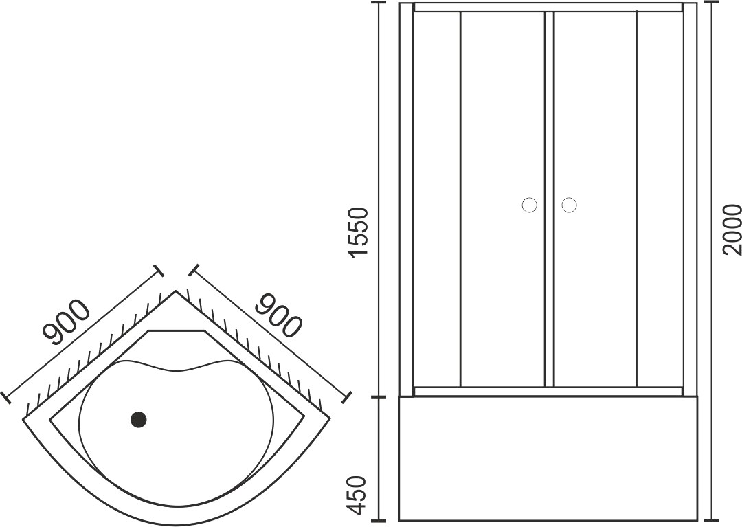 Душевой уголок Royal Bath BK 90х90 с поддоном профиль белый стекло матовое RB90BK-С - 6