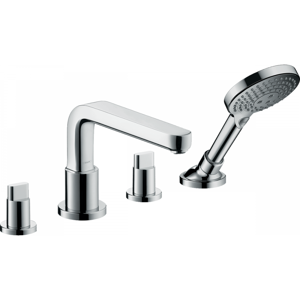 Смеситель на край ванны Hansgrohe Metris S, на 4 отверстия, излив 22 см, хром 31447000 - 0