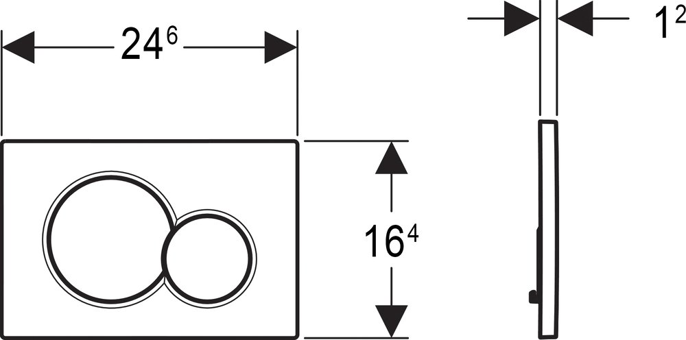 Кнопка смыва Geberit Sigma 20 черная, матовый лак 115.882.16.1 - 5