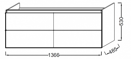 Тумба под раковину Jacob Delafon Odeon Up 137 см  EB997-N18 - 1