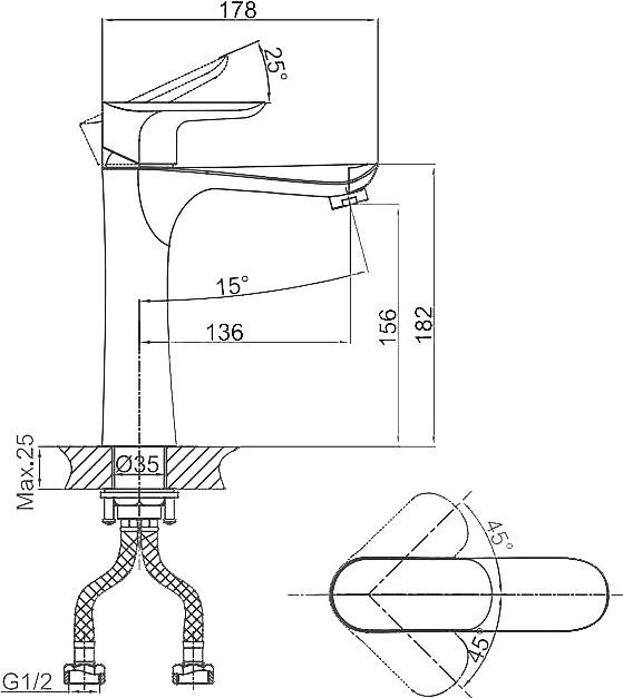 Смеситель для раковины D&K DA1032601 - 4