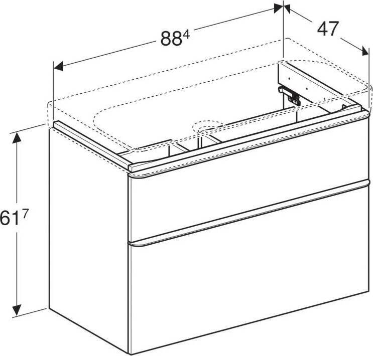 Тумба Smyle Square п/умыв 90 бел глян Geberit 500.354.00.1 - 1