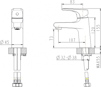 Смеситель Bravat Vega F1119177CP для раковины - 1