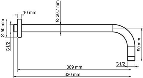 Кронштейн для верхнего душа Wasserkraft A079 - 1