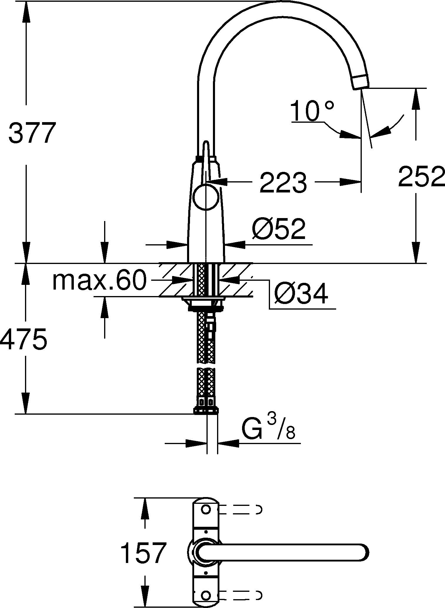Смеситель Grohe Ambi 30189000 для кухонной мойки - 4