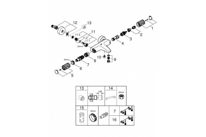 Термостат Grohe Grohtherm 1000 Performance для ванны с душем 34779000 - 3