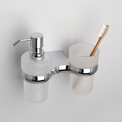 Дозатор для жидкого мыла WasserKRAFT Berkel со стаканом для зубных щеток хром K-6889 - 1