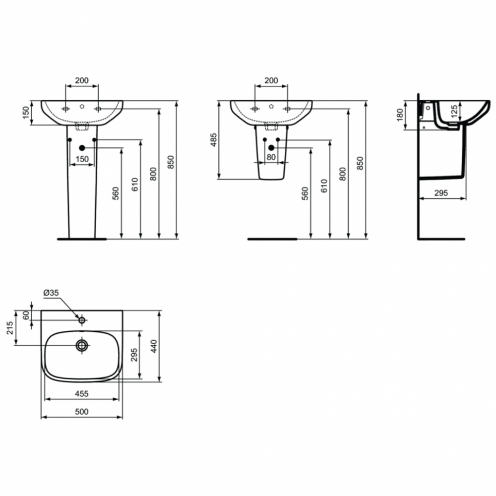 Пьедестал для раковины Ideal Standard I.Life A белый T471201 - 5