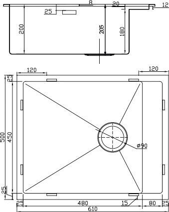 Металлическая мойка Seaman Eco Marino  SMB-610XSQ.B - 1