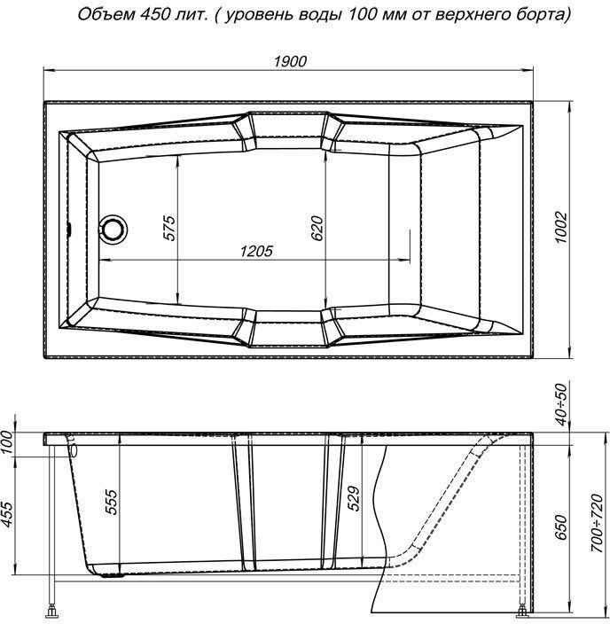 Экран для ванны фронтальный AQUANET Vega (00165317) - 1