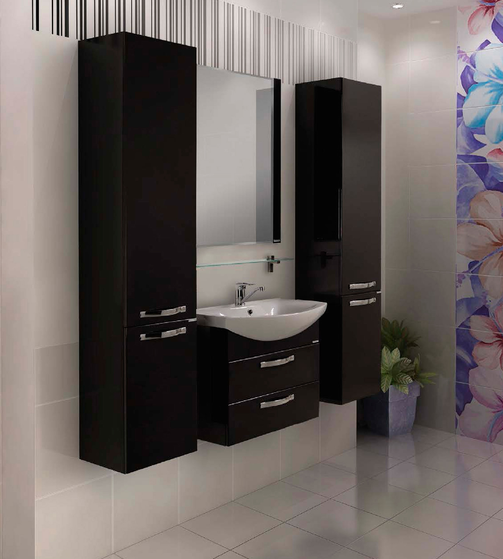Зеркало AQUATON Ария 50 черный глянец 1A140102AA950 - 1