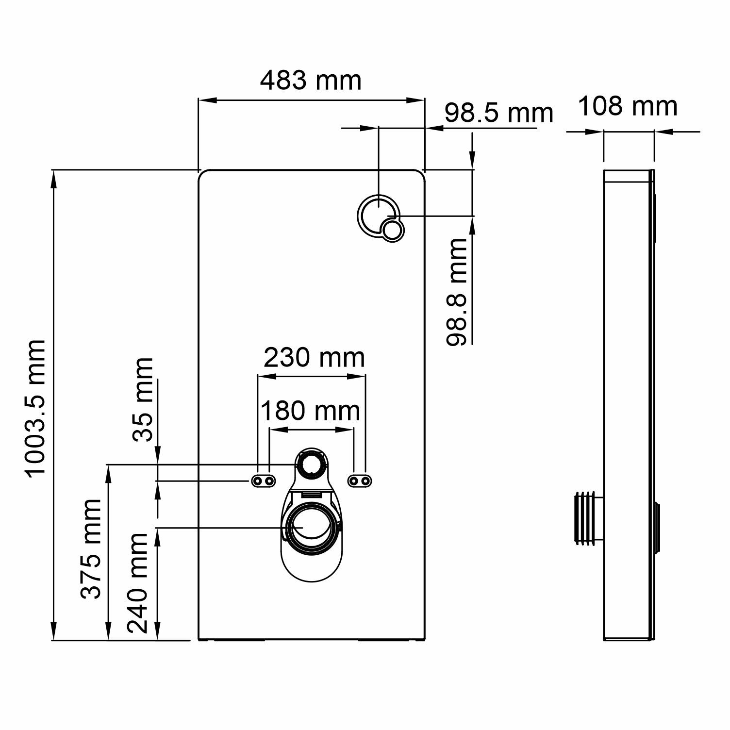 Naab 86TLT.040.PE.BL Пристенный модуль системы инсталляции для унитазов - 2