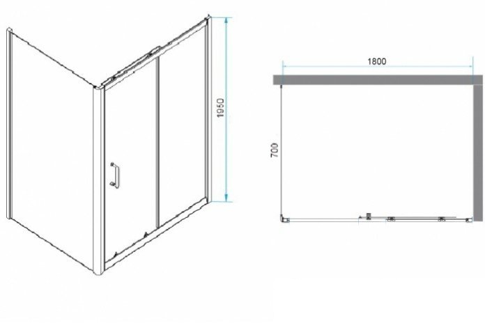 Душевой уголок RGW Passage PA-74B 180x70 профиль черный стекло прозрачное 410874187-14 - 2