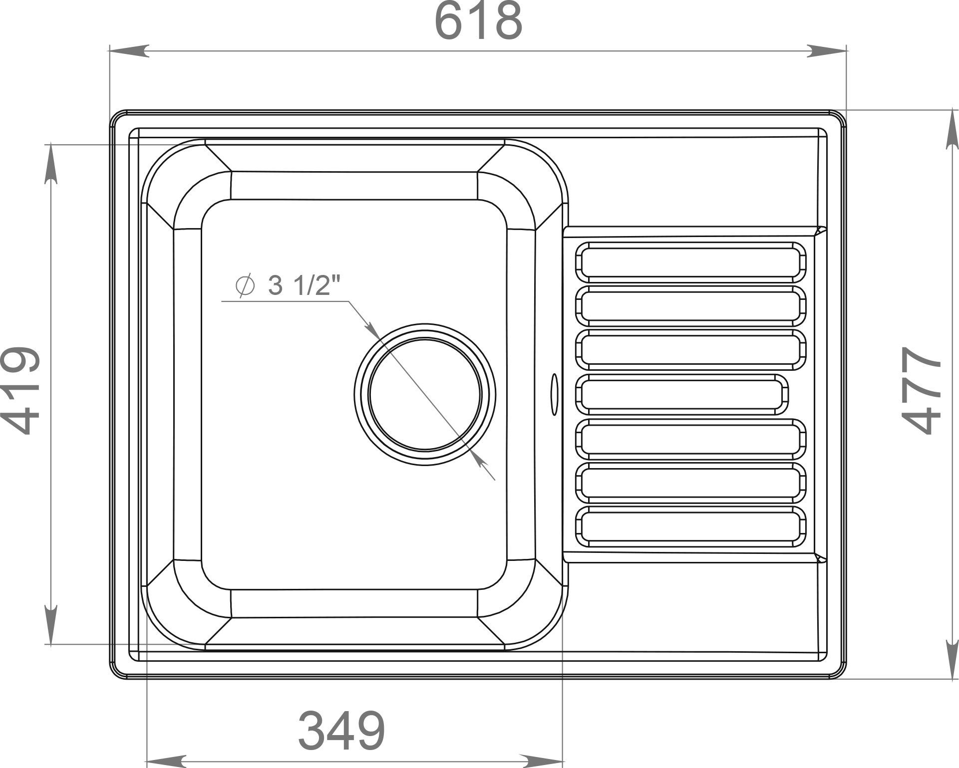 Мойка кухонная GranFest Quarz Z13 серый - 2