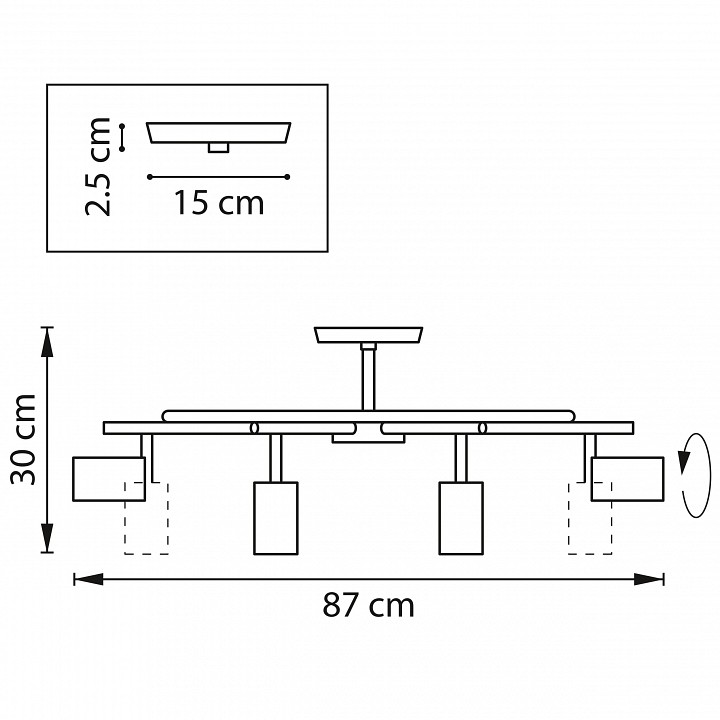 Люстра на штанге Lightstar Rullo LR718374364 - 2