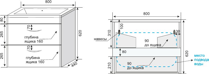 Тумба для комплекта Style Line Каре 80 подвесная, Люкс Plus, белая СС-00002270 - 7