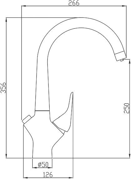 Смеситель для кухни SH 815 SATIN - 1