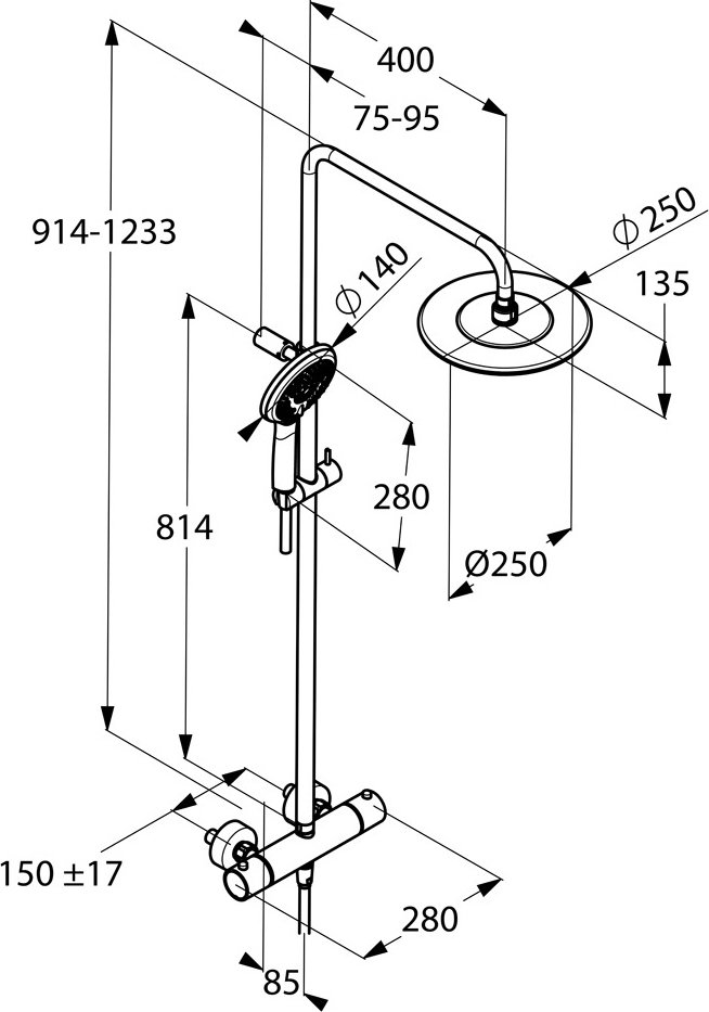 Душевая стойка Kludi Freshline dual shower system 6709205-00 - 8