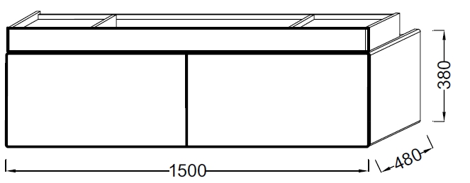 Тумба под раковину Jacob Delafon Terrace 150 см  EB1189-N23 - 1