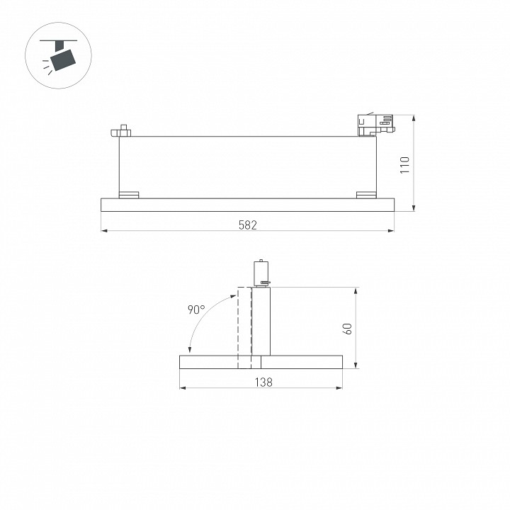 Трековый светодиодный светильник Arlight LGD-Mars-4TR-S582x138-50W Day4000 035499 - 3