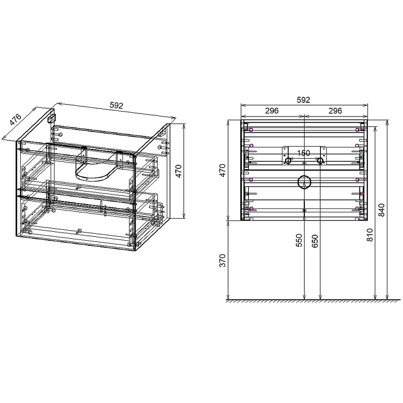 Комплект мебели Vincea Luka 60 темное дерево - 2