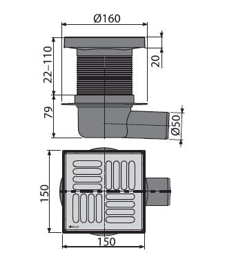 Душевой трап AlcaPlast   APV5411 - 1