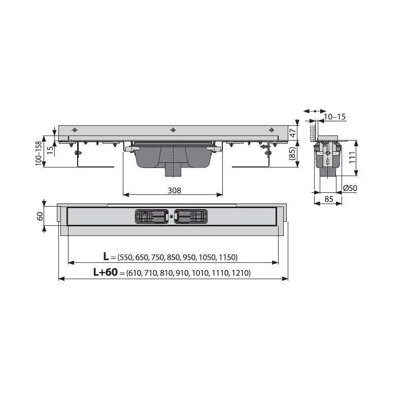 Душевой лоток AlcaPlast  95 см  APZ1004-950 - 1