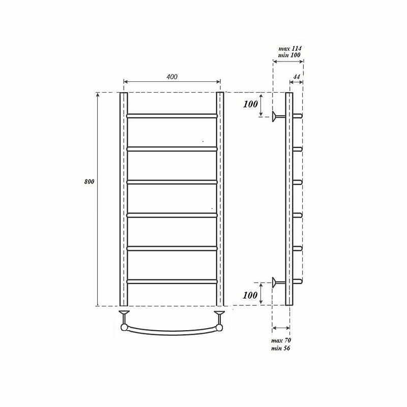 Полотенцесушитель водяной Point Афина 40х80 хром PN04148 - 1