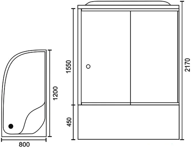 Душевая кабина Royal Bath BK 120x80 R профиль хром стекло прозрачное RB8120BK1-T-CH-R - 2