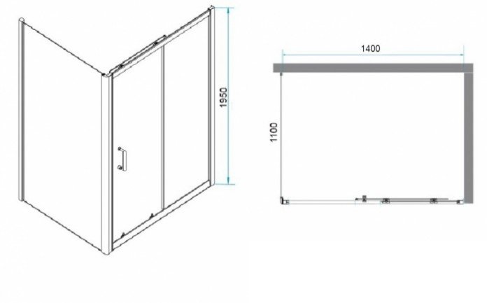 Душевой уголок RGW Passage PA-74B 140x110 профиль черный стекло прозрачное 410874141-14 - 2