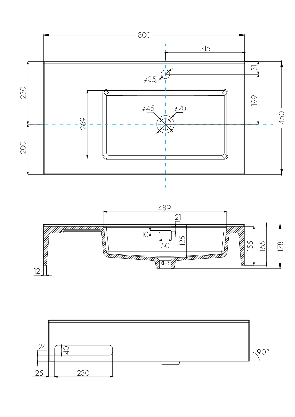 Раковина Квадро Про 80 пр. 1A734331QA01R - 4