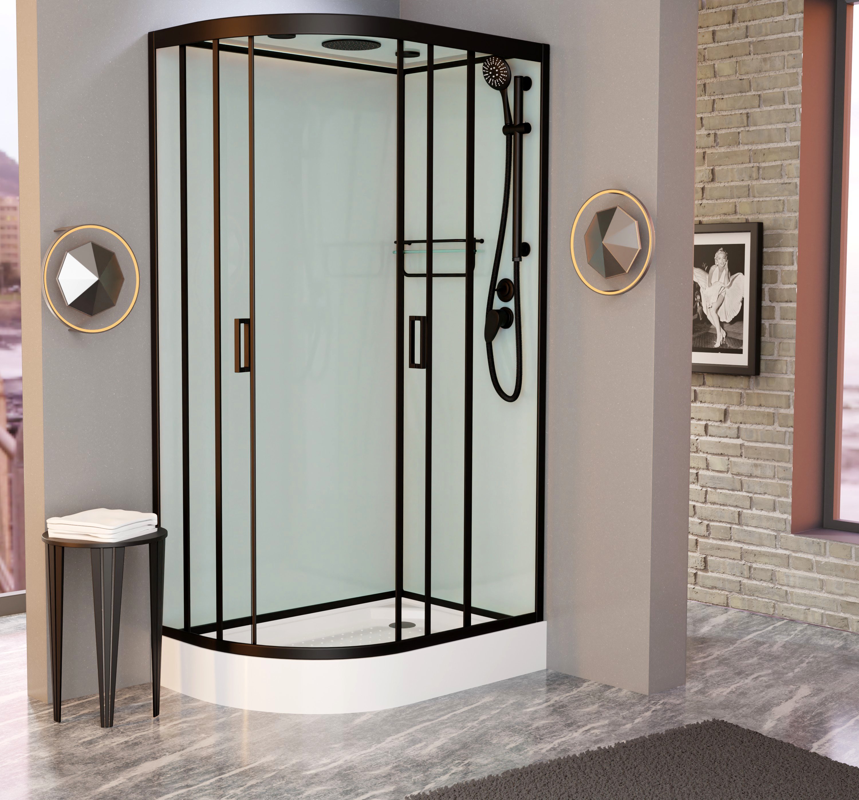 Душевая кабина Frank F412R Black правосторонняя 214215 - 1