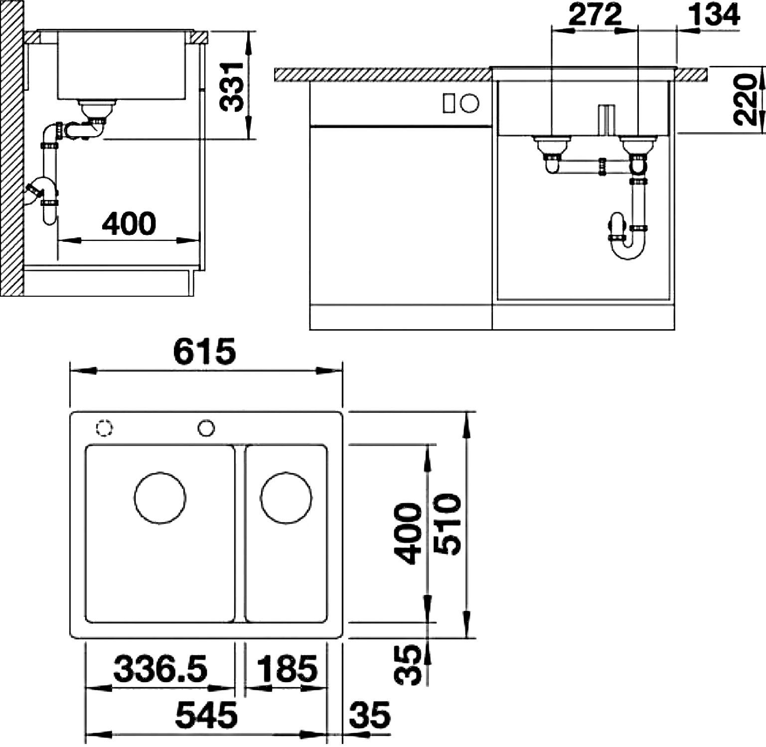 Мойка из гранита Blanco Pleon серый  521690 - 5