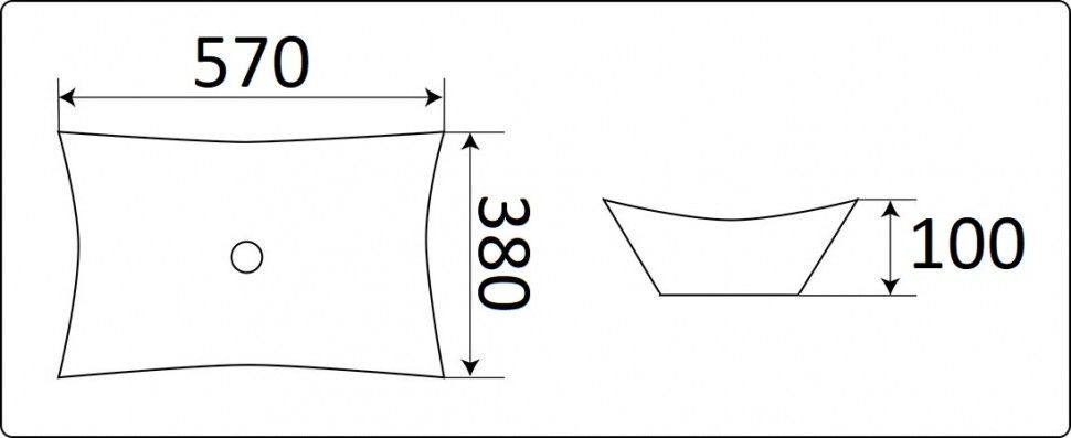 Раковина накладная Ceramalux N 57 белый  7701B - 1