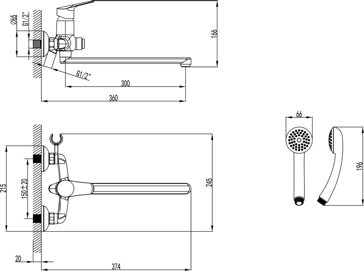 Смеситель Lemark Partner универсальный LM6557C - 1