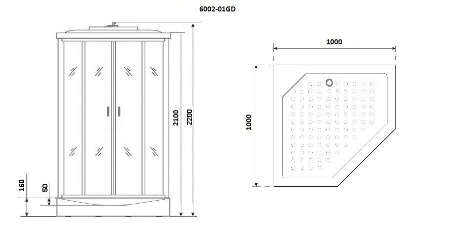 Душевая кабина Niagara Premium NG-6002-01GD 100х100х220 60020114GD - 2