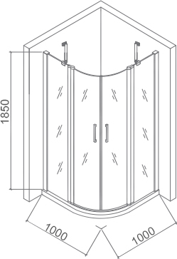 Душевой уголок Good Door Pandora R-100-C-CH ПД00076 - 4